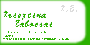 krisztina babocsai business card